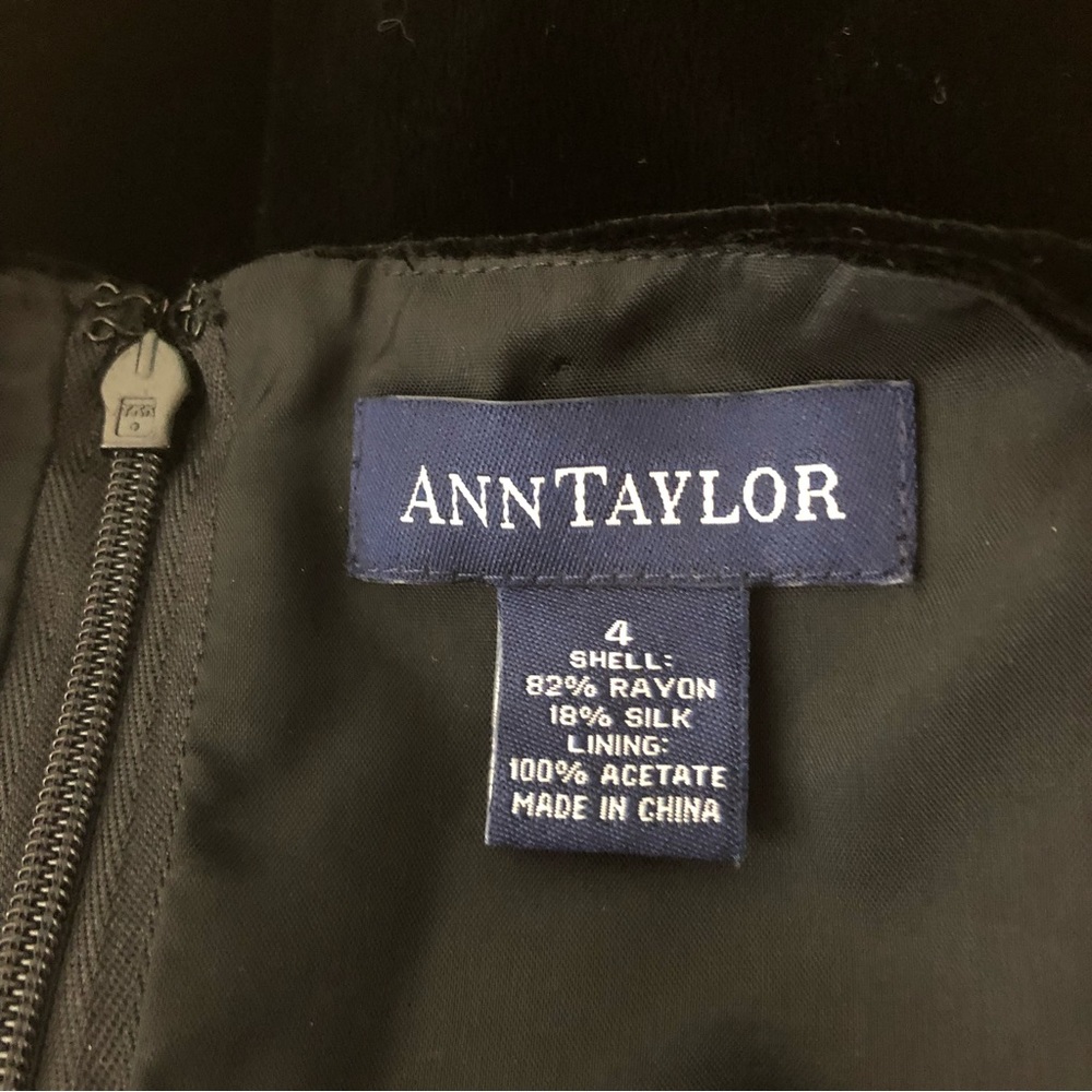 Ann Taylor black velvet rayon/silk tank top 4 - Picture 3 of 14
